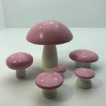 Timber toy mushrooms pink open ended play small world play