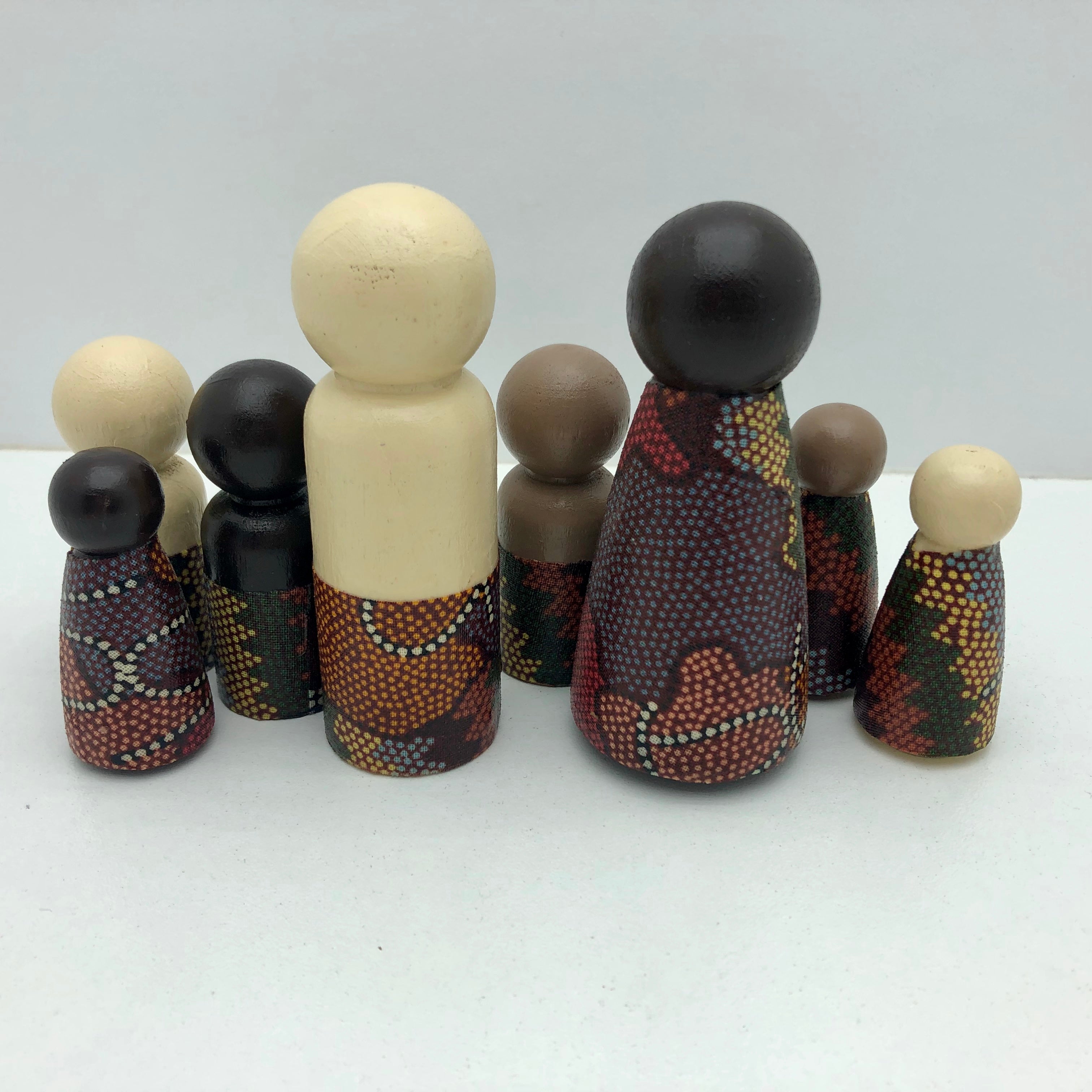 Aboriginal Peg Doll People Indigenous Australian timber toys sustainable Women's Corroboree