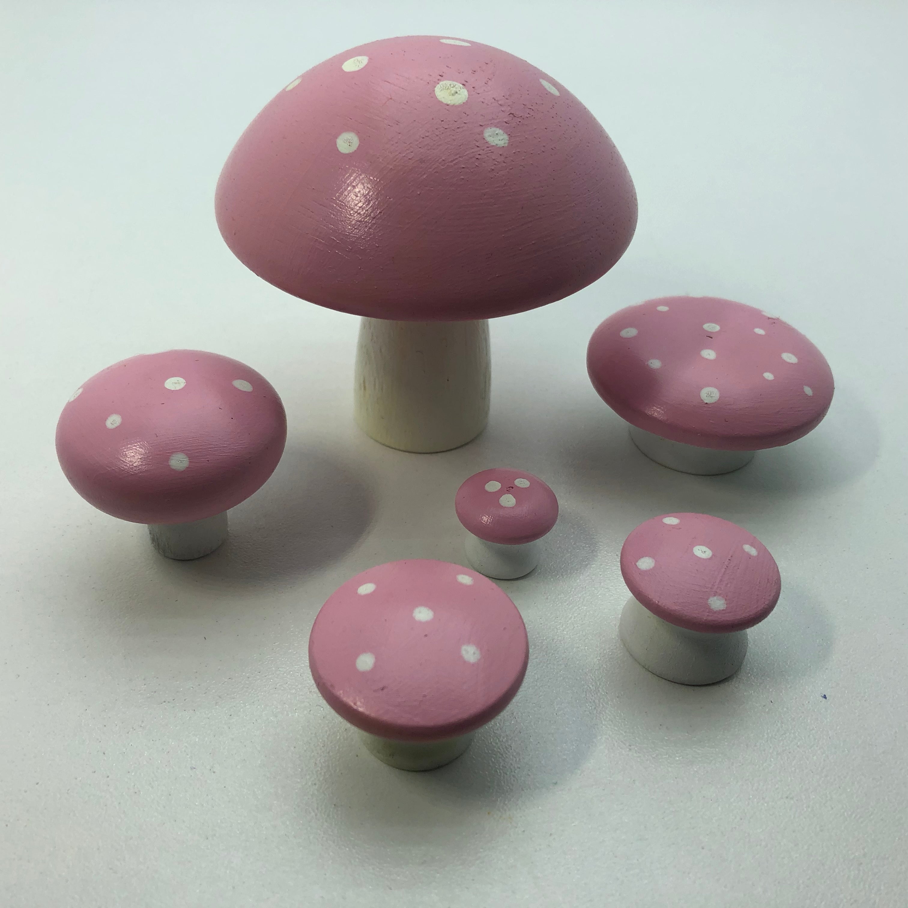 Timber toy mushrooms red open ended play