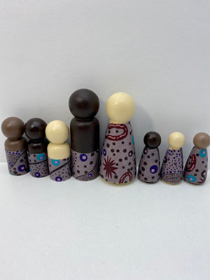 Aboriginal Peg Doll People Indigenous Australian timber toys sustainable Bush Fruit Dreaming Mint