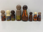 Aboriginal Peg Doll People Indigenous Australian timber toys sustainable Passionfruit Dreaming Brown