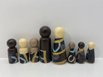 Aboriginal Peg Doll People Indigenous Australian timber toys sustainable Gathering by the River Black