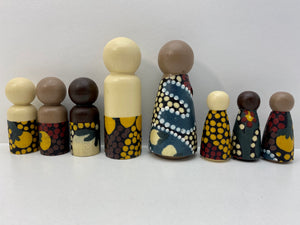 Aboriginal Peg Doll People Indigenous Australian timber toys sustainable Women's Corroboree Bush Sultana