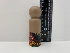 Aboriginal Peg Doll People Indigenous Australian timber toys sustainable Sacred Women's Song Brown