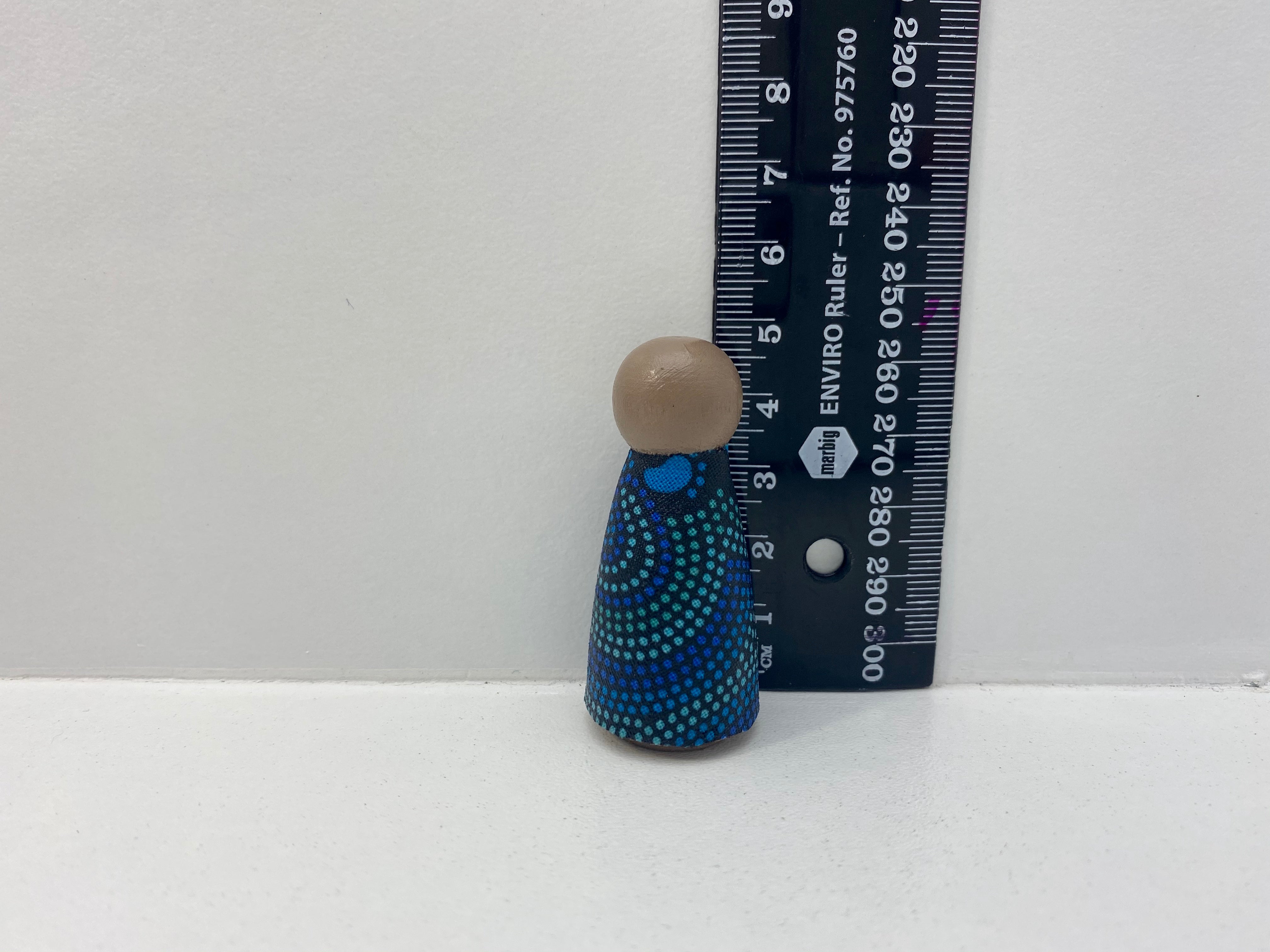 Aboriginal Peg Doll People Indigenous Australian timber toys sustainable On Walkabout Blue