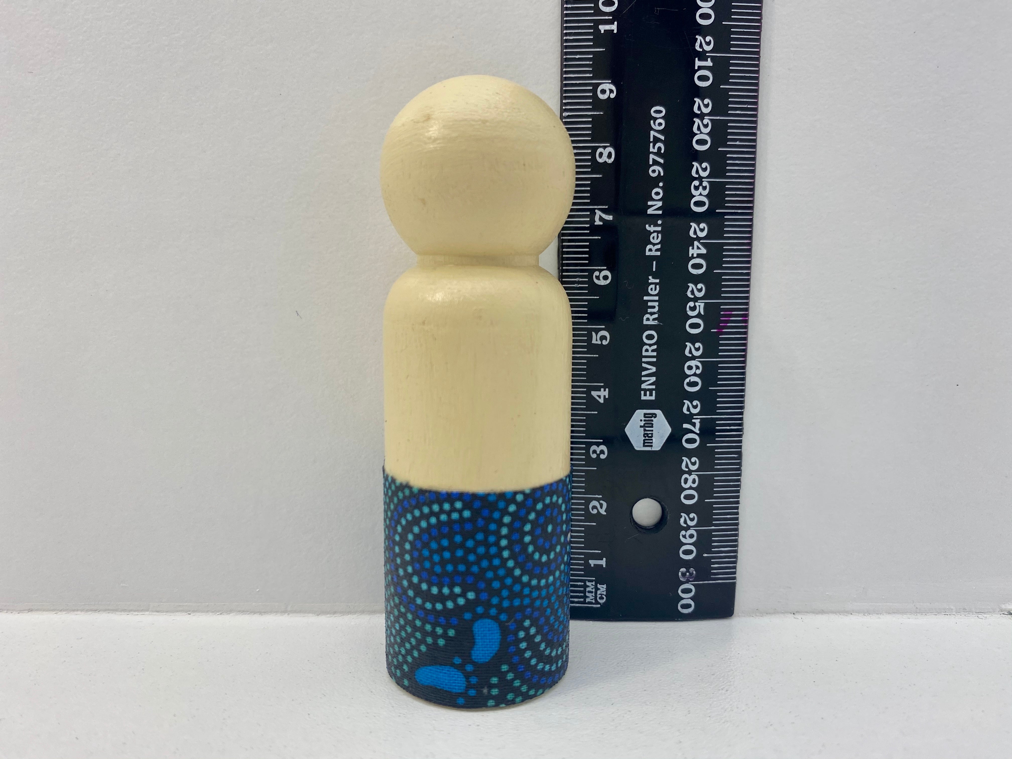 Aboriginal Peg Doll People Indigenous Australian timber toys sustainable On Walkabout Blue
