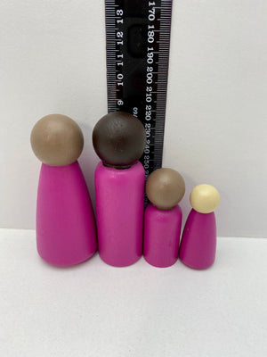 Deep Pink Peg Dolls