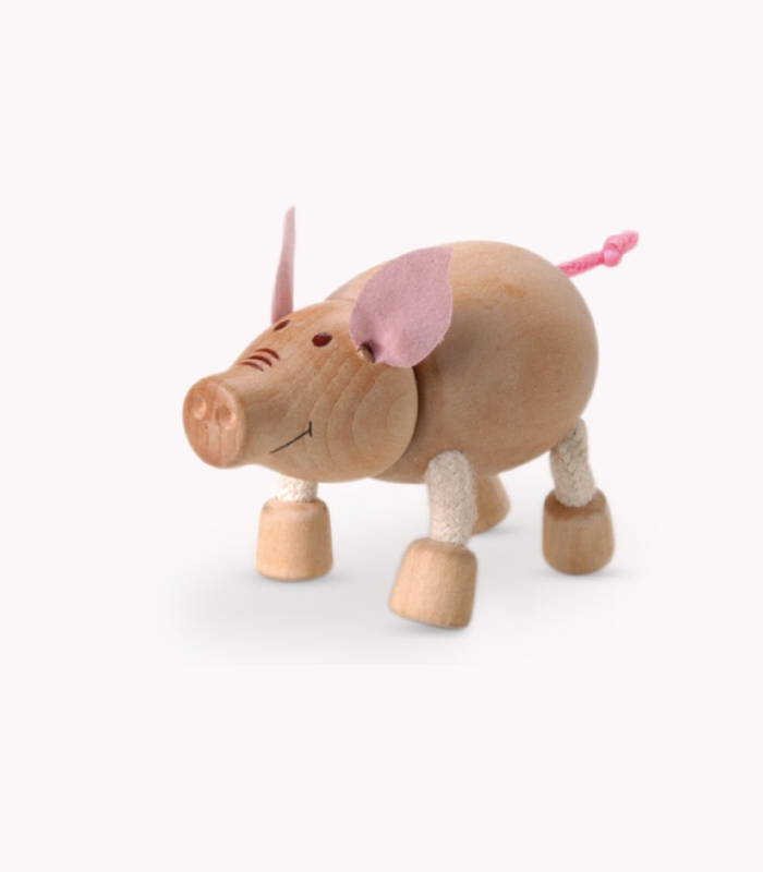 Anamalz, wooden Animals sustainable natural timber pig